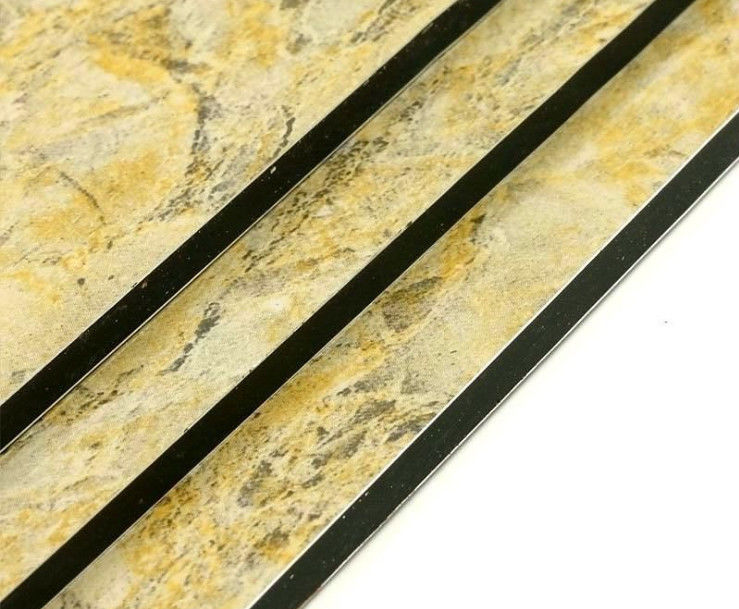 Ścisła kontrola jakości Panel marmurowy Gtain Aluminiowy ACM/ACP 1250*2500mm, wysoki połysk, ognioodporny do dekoracji metra Najwyższej jakości