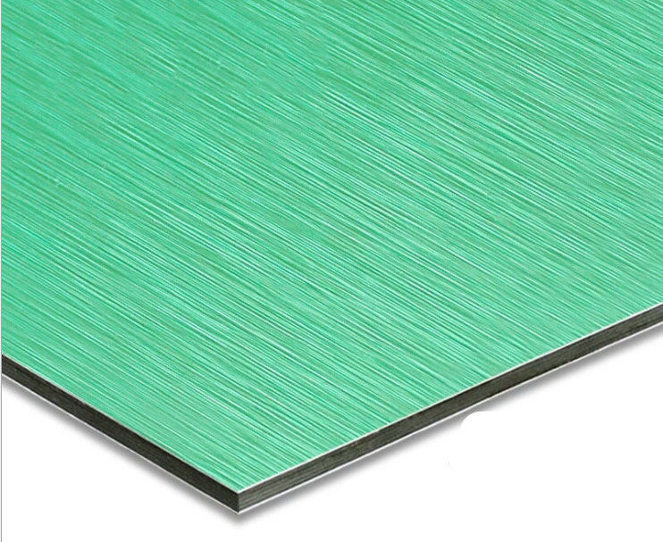W magazynie 1220 * 2440 mm Panel ze szczotkowanego aluminium pokryty PVDF, odporny na warunki atmosferyczne do ściany osłonowej ISO 9001Factory