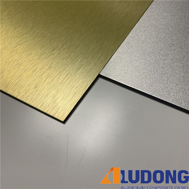 W magazynie 1220 * 2440 mm Panel ze szczotkowanego aluminium pokryty PVDF, odporny na warunki atmosferyczne do ściany osłonowej ISO 9001Factory