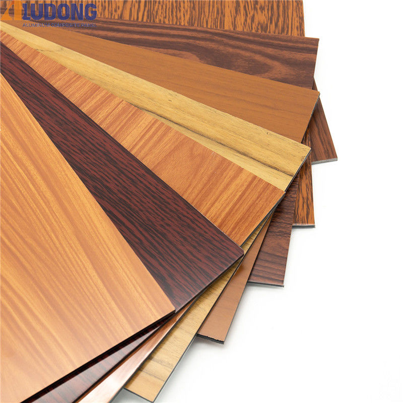 OEM Factory Wooden Grain ACP 4mm, powłoka PVDF, powierzchnia antyśrutowa do ścian zewnętrznych, wewnętrznych Best seller